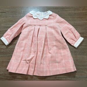 Florence Eiseman Pink Checkered Baby Dress with White Collar